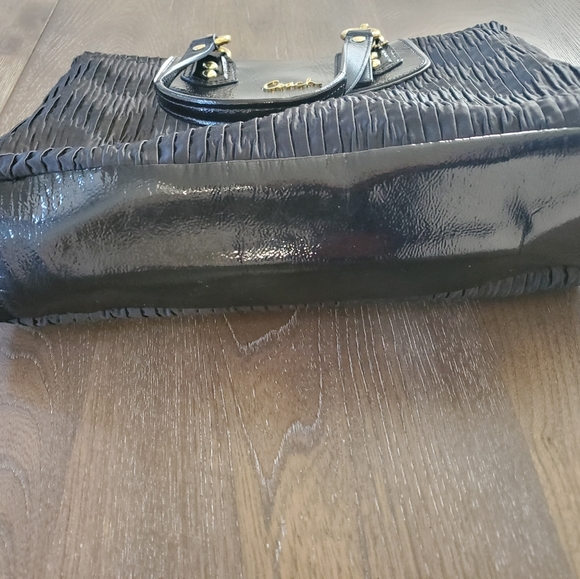 VINTAGE COACH, Ashley Gathered Satin Carryall Tote. BLACK, - Picture 5 of 15